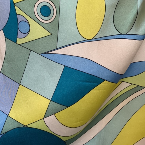 Rare Silk Skirt by Skirtin Around New Canaan CT preppy Retro 60’s print & colors - Picture 4 of 7